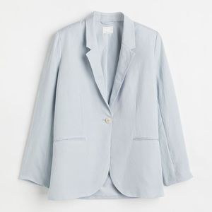 H&M | Baby Blue Linen-Blend Lightweight Blazer